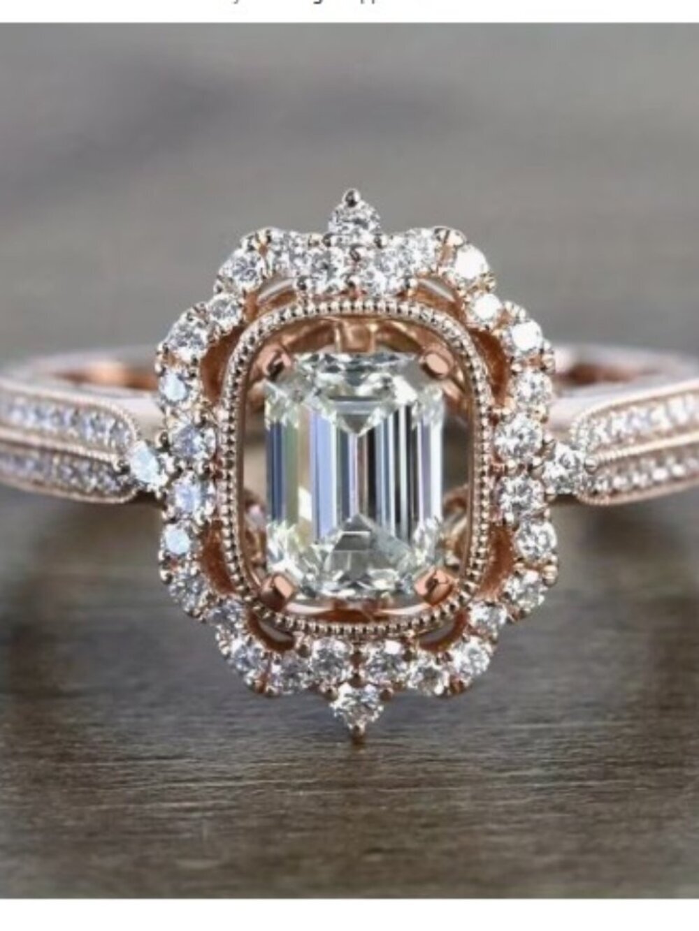 Vintage-Style Copper Zirconia Ring Rose Gold-Plated Boho Chic Ring Size 10